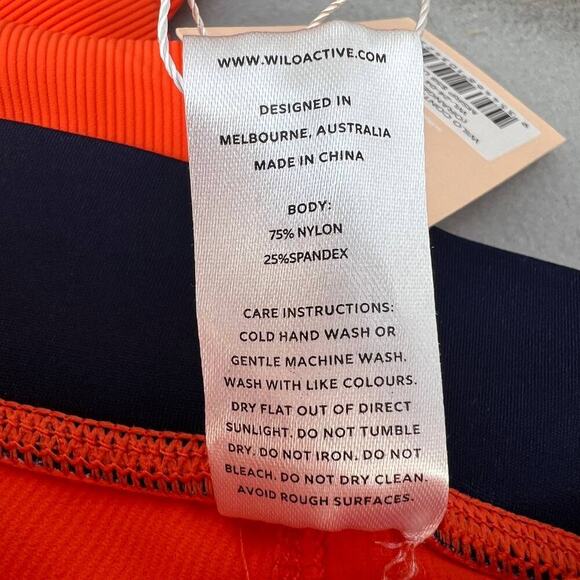 NWT Wilo The Label By Anthropologie Contra Workout Set Size X Small Orange/Navy - Picture 14 of 14